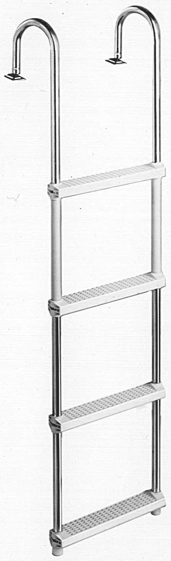 15240-G – ATTWOOD MARI Boat Ladder, Pontoon Ladder 4 Step Permanent Or Removable Mount 250 Pound Load Capacity 15 Inc...